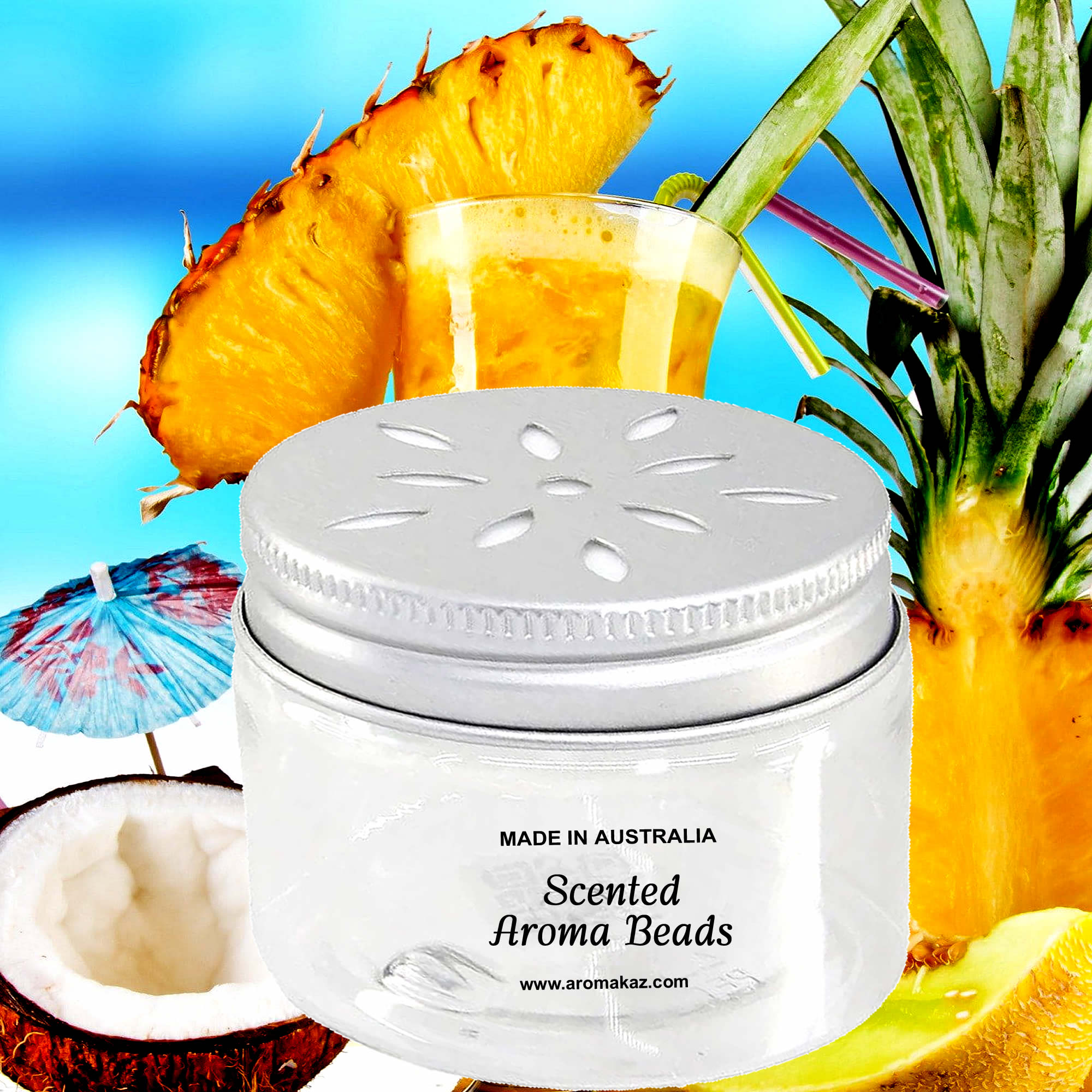 Pina Colada Air Freshener Aroma Beads - Room, Car, Pantry, Pet Areas, Linen