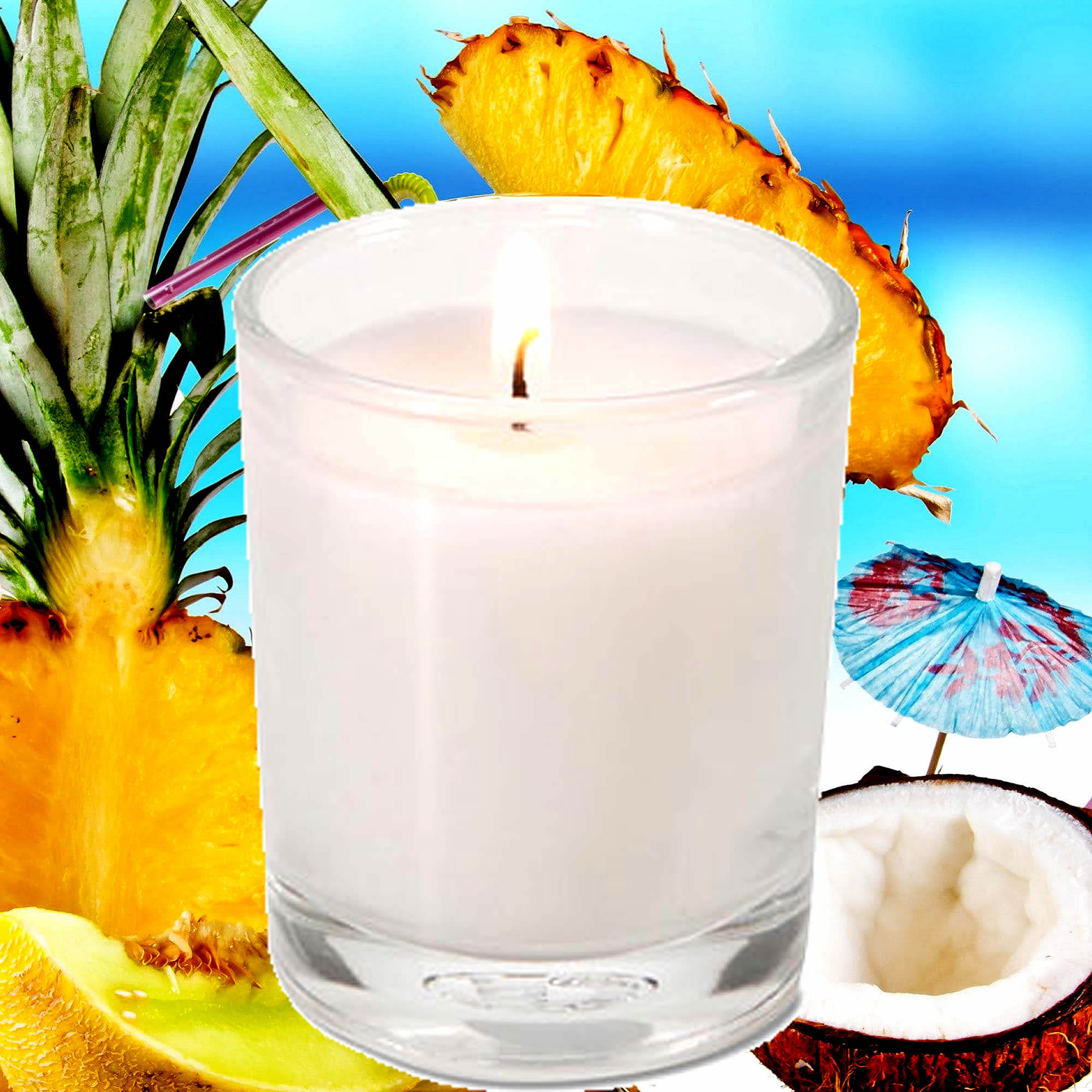 Pina Colada Eco Soy Votive Candles – Clean Burn, Plant-Based, Vegan & Pet Safe