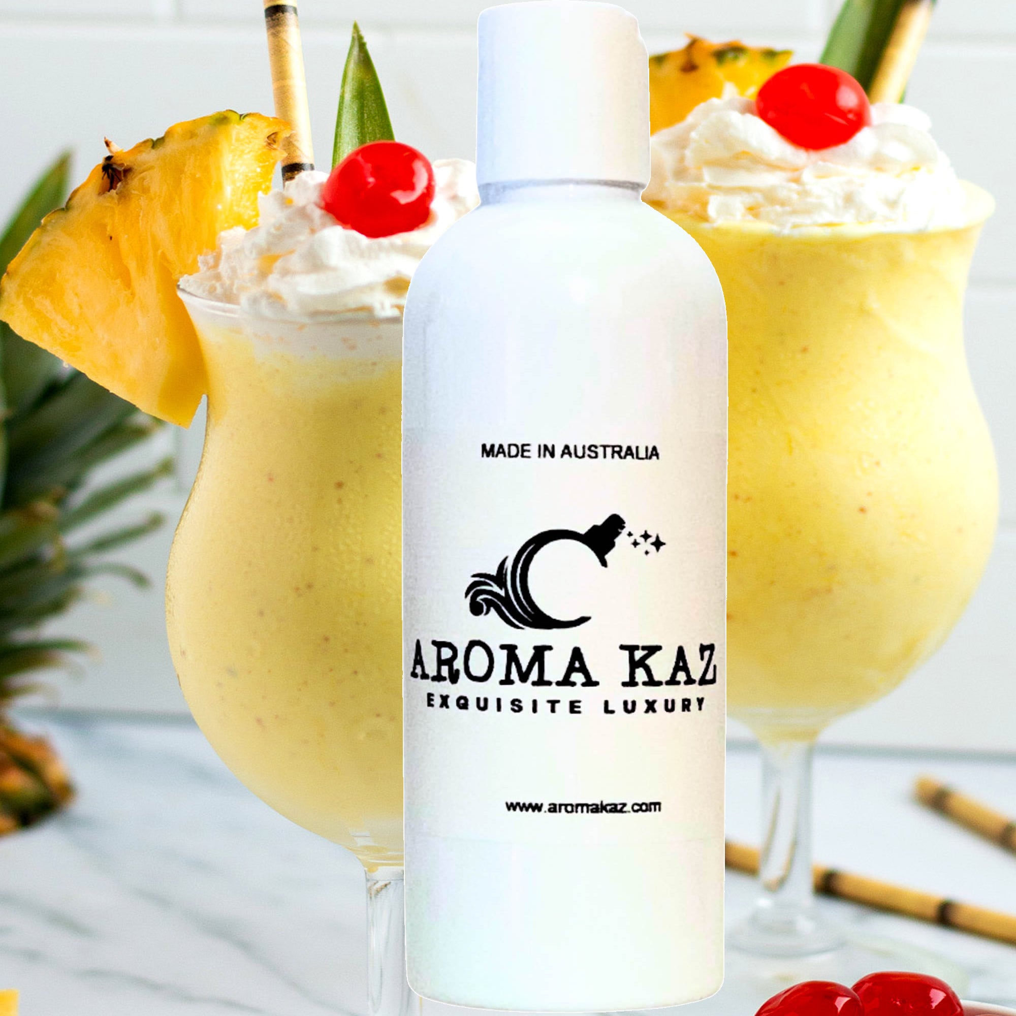 Pineapple Milkshake Body Massage Oil – vegan, cruelty-free, plant-based hydrating oil with creamy pineapple dessert aroma, handmade in Australia.