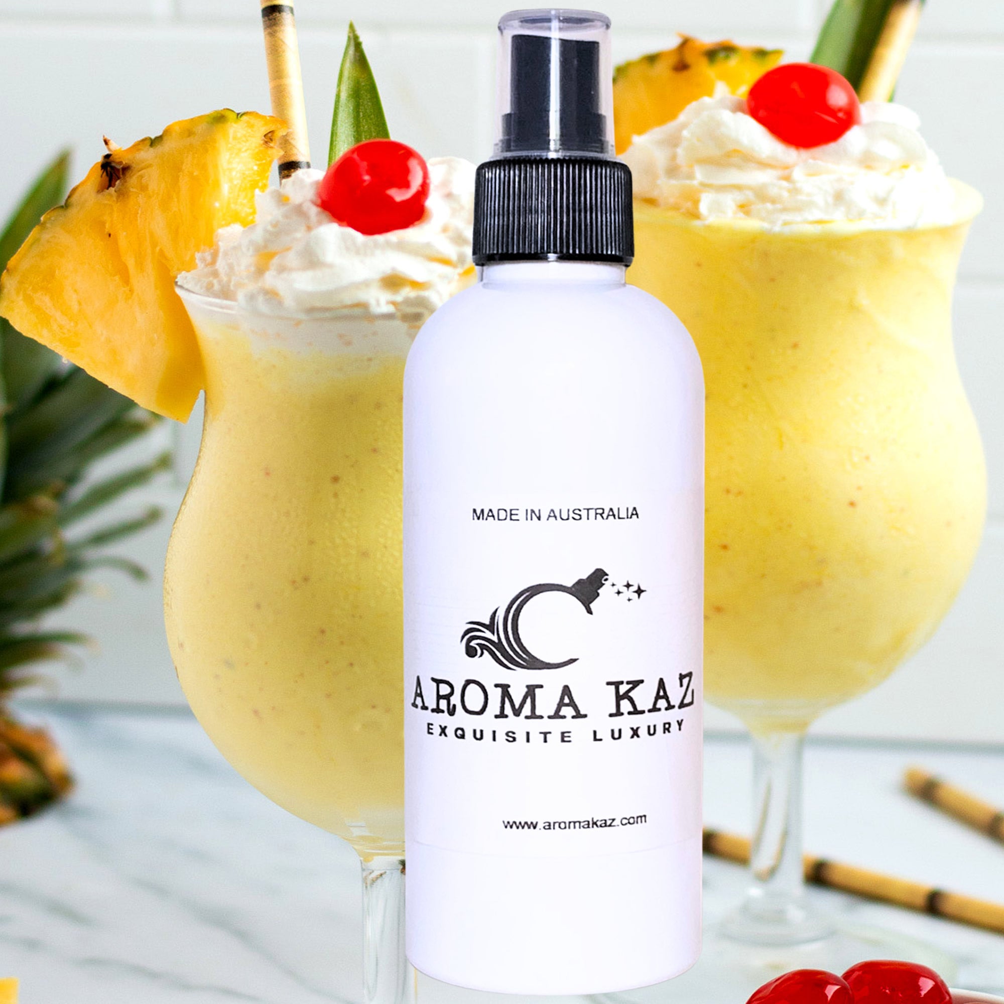Pineapple Milkshake Body Spray Mist – vegan, cruelty-free body spray featuring creamy pineapple dessert aroma, handmade in Australia.
