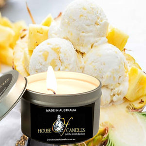 Pineapple Ice Cream Scented Eco Soy Tin Candles