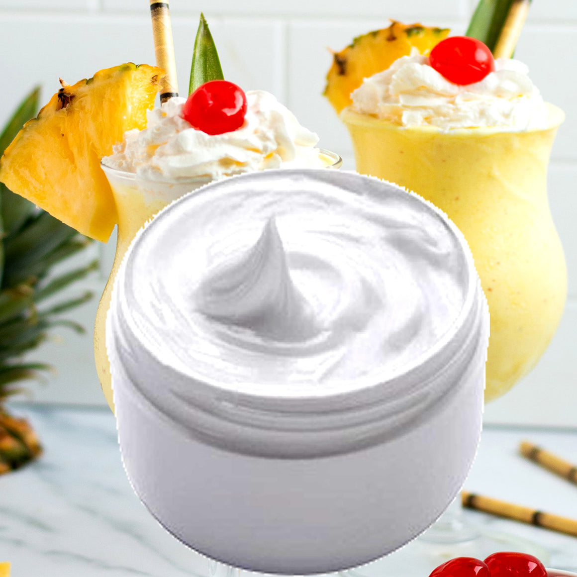 Pineapple Milkshake Hydrating vegan body and hand cream moisturizer. Handmade in Australia, cruelty free, long-lasting fragrance, perfect for all skin types and ideal as a gift for men or women.