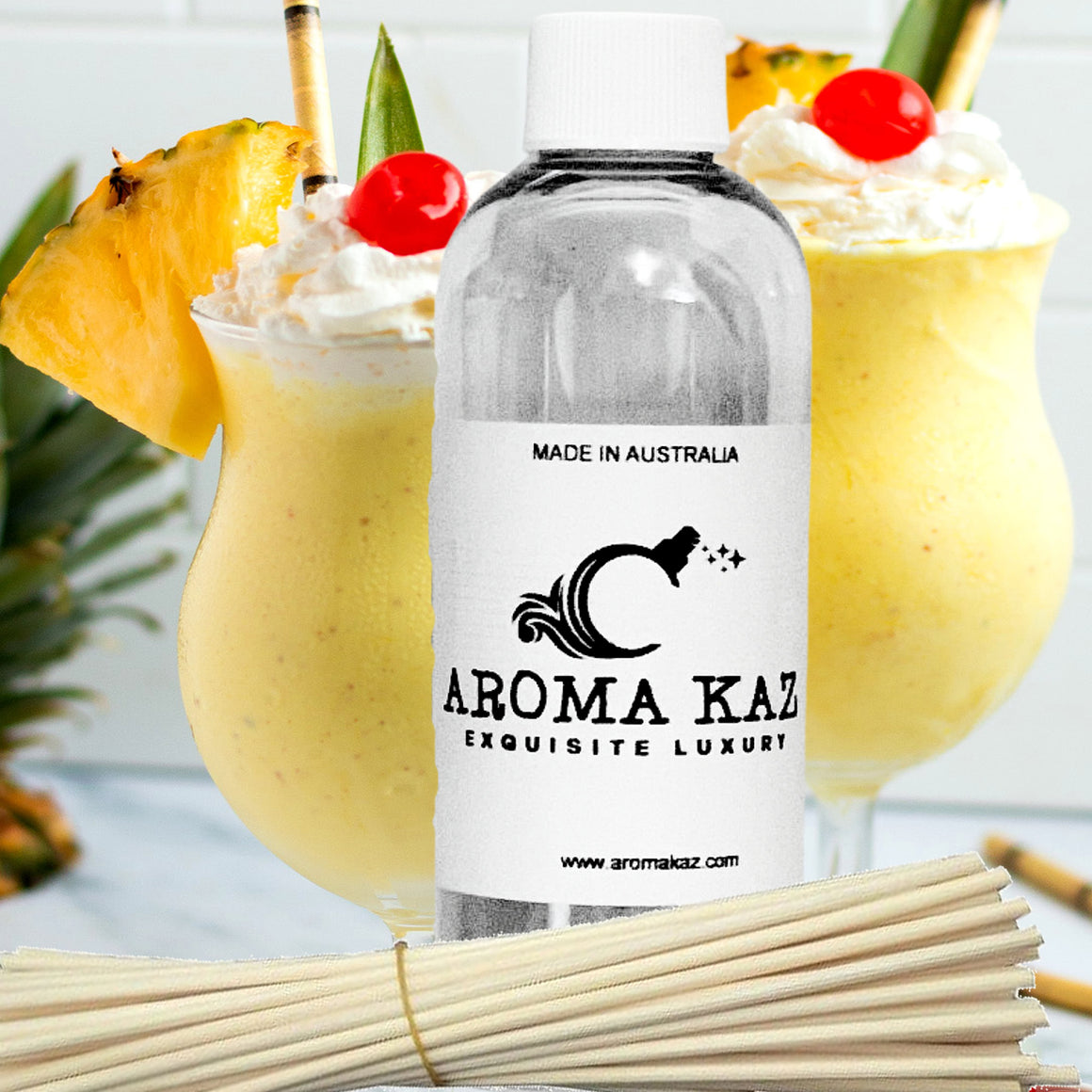 Pineapple Milkshake Diffuser Fragrance Oil Refill – Vegan, Cruelty-Free, Made in Australia – Long-Lasting Air Freshener for use with Rattan Reeds – Not for Electric Diffusers