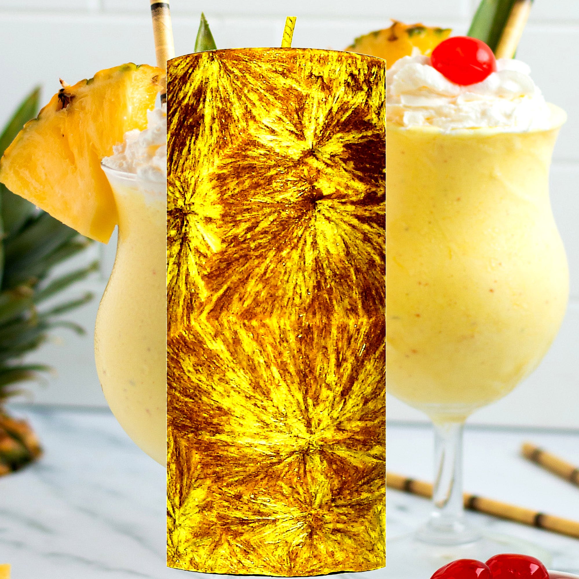 Pineapple Milkshake Pillar Candle – Plant-Based, Eco-Friendly, Vegan, Cruelty Free