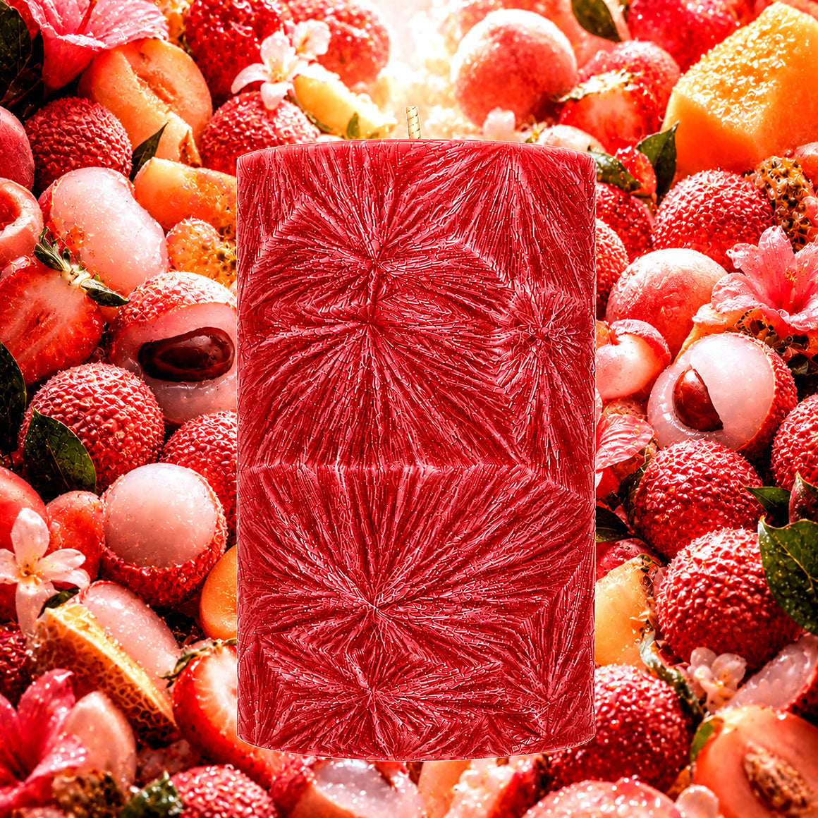 Pink Lychee Pillar Candle
