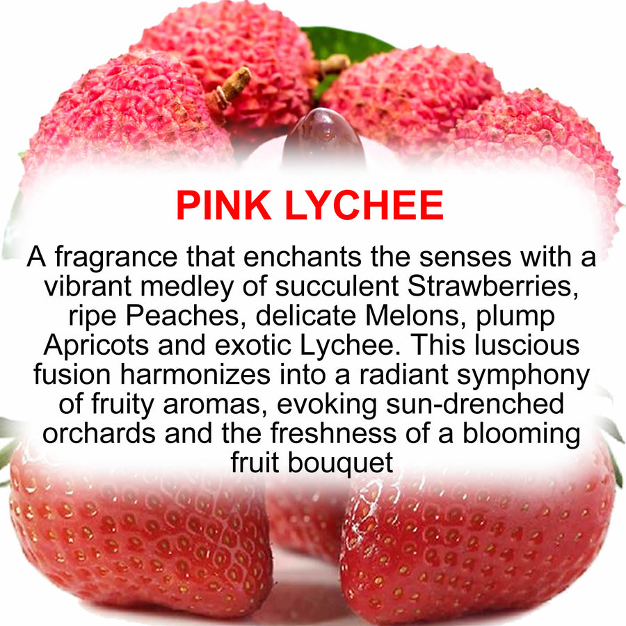 Pink Lychee Body Massage Oil – vegan, cruelty-free, plant-based hydrating oil with juicy tropical lychee sweetness, handmade in Australia.