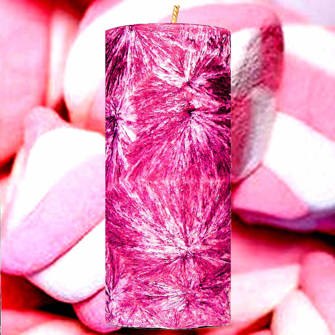 Pink Marshmallows Pillar Candle – Plant-Based, Eco-Friendly, Vegan, Cruelty Free