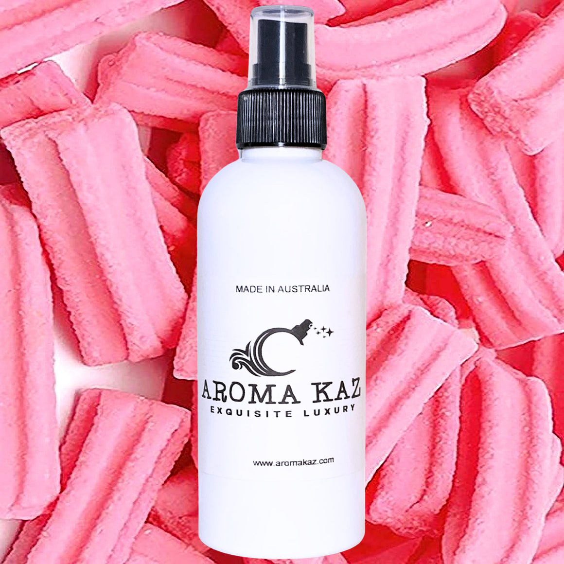 Pink Musk Sticks Car Air Freshener Spray Deodoriser – eco-friendly, vegan, cruelty-free handmade featuring sweet musk candy aroma, handmade in Australia.