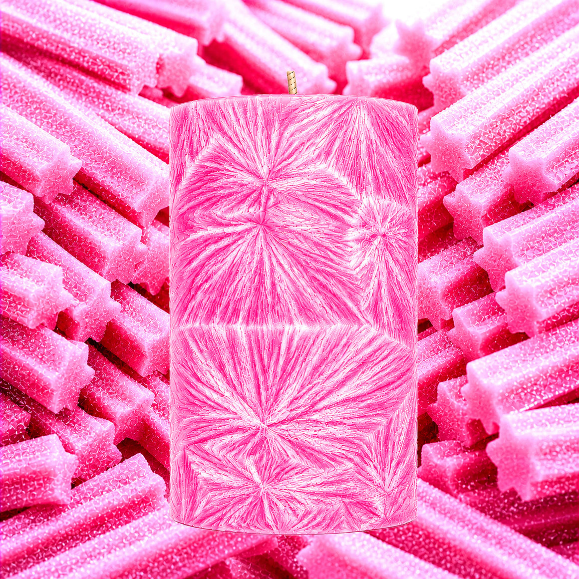Pink Musk Sticks Pillar Candle
