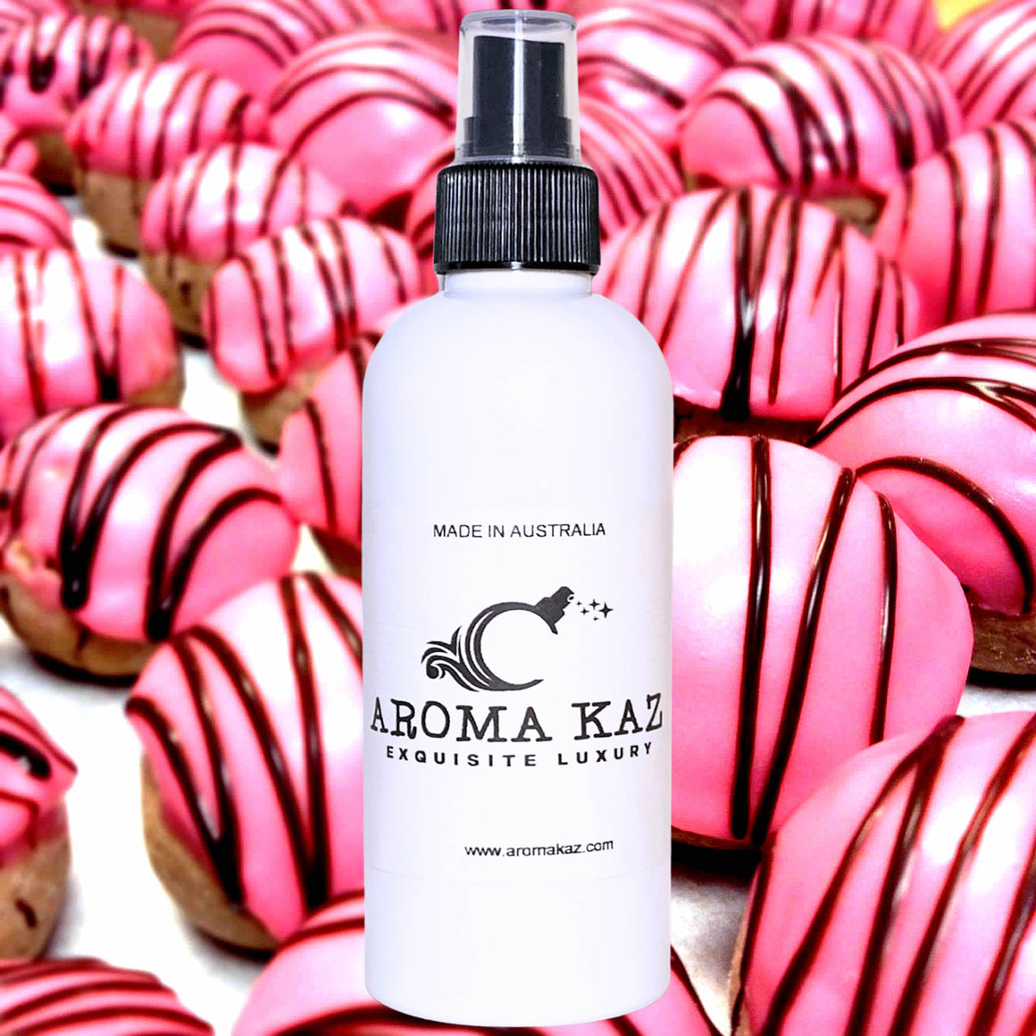 Pink Sugar & Chocolate Car Air Freshener Spray Deodoriser – eco-friendly, vegan, cruelty-free handmade featuring sweet pink sugar and rich chocolate notes, handmade in Australia.