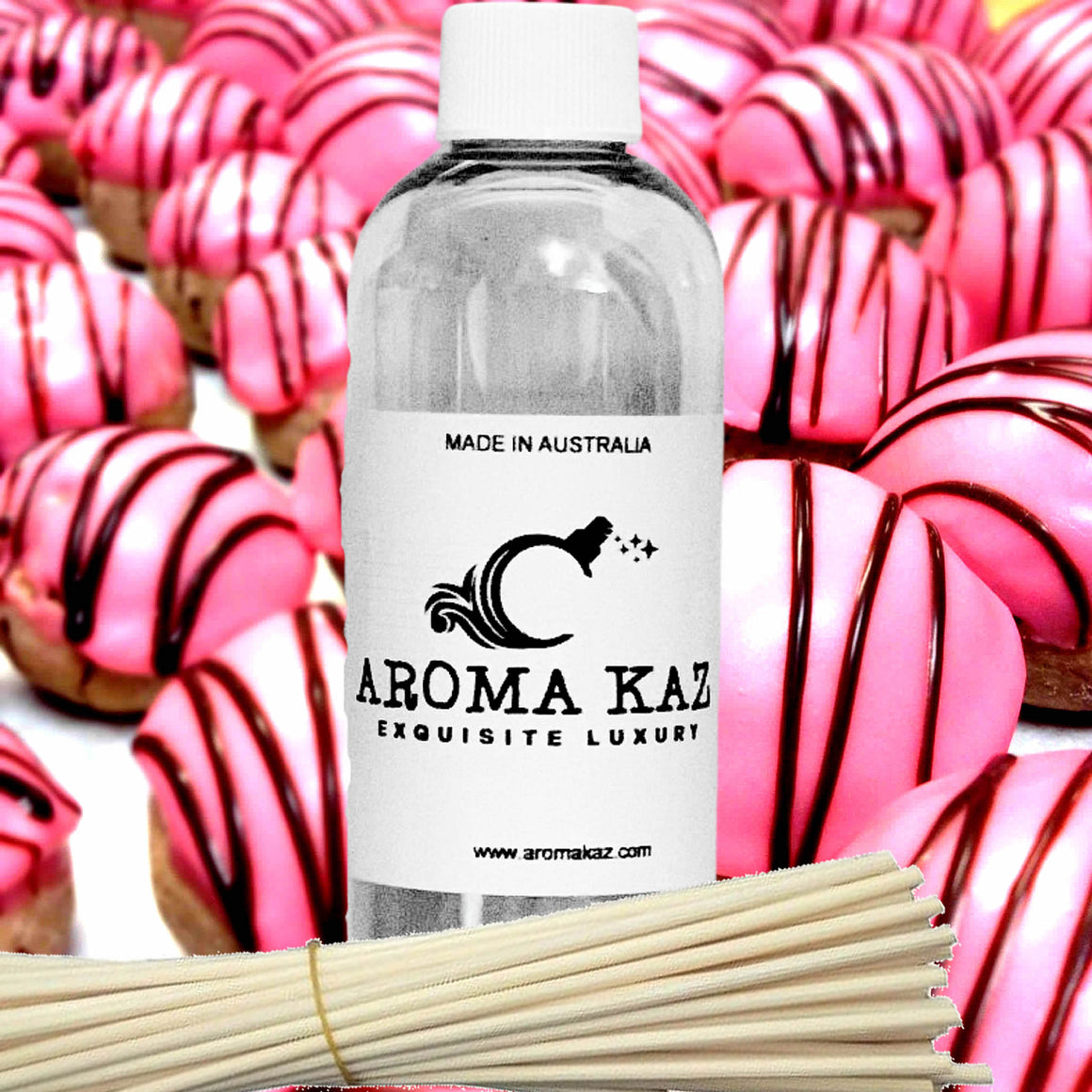 Pink Sugar & Chocolate Diffuser Fragrance Oil Refill – vegan, cruelty-free featuring sweet pink sugar and rich chocolate notes, handmade in Australia.