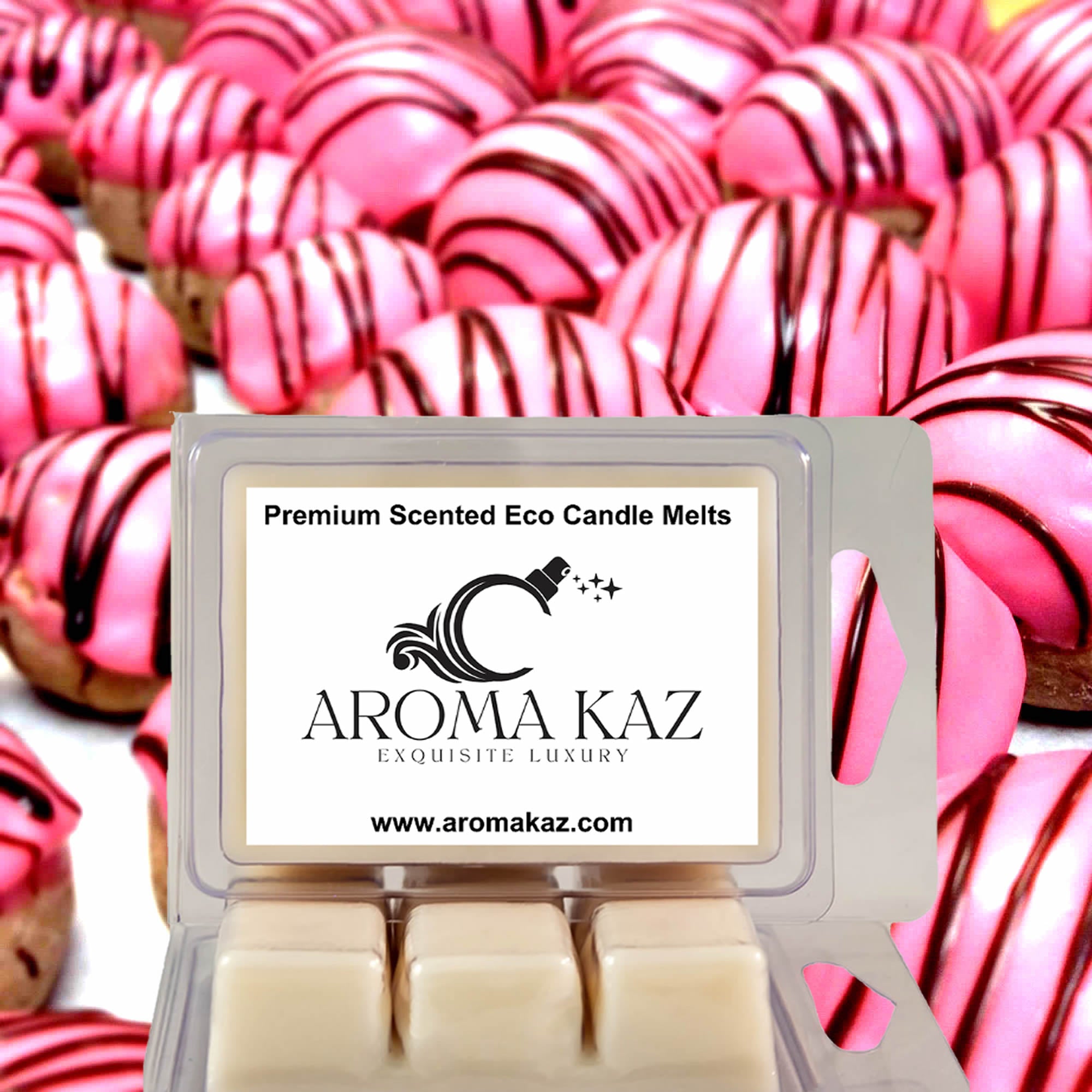 Pink Sugar & Chocolate eco soy wax melts – vegan, cruelty-free featuring sweet pink sugar and rich chocolate notes, handmade in Australia.