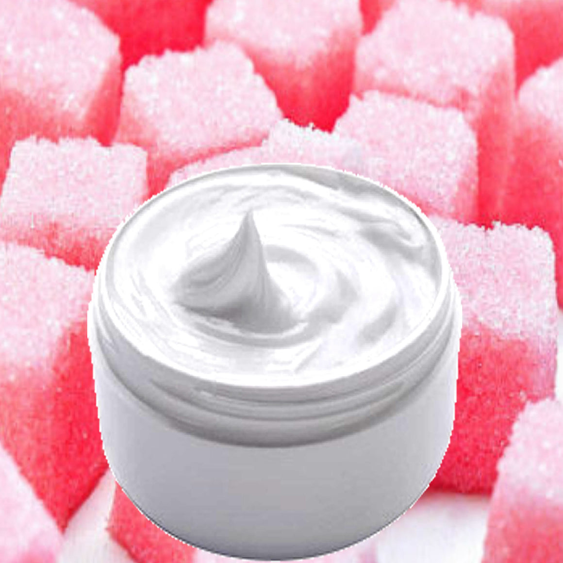 Pink Sugar Cubes Hand and Body Cream - vegan, cruelty-free featuring pink sugary candy sweetness and pink musk hints, handmade in Australia.

