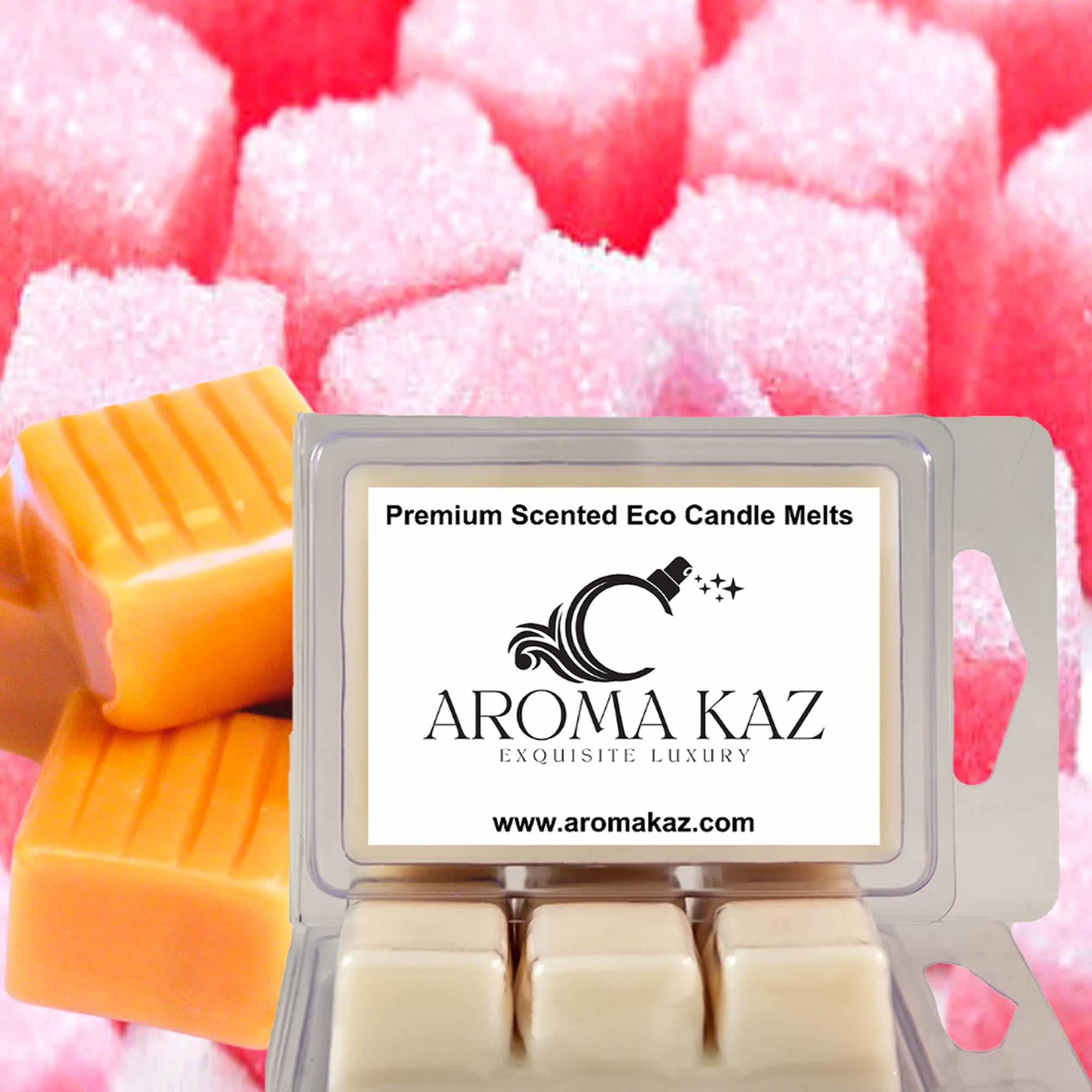 Pink Sugar Vanilla Caramel eco soy wax melts – vegan, cruelty-free featuring sweet pink sugar, creamy vanilla, and rich caramel, handmade in Australia.