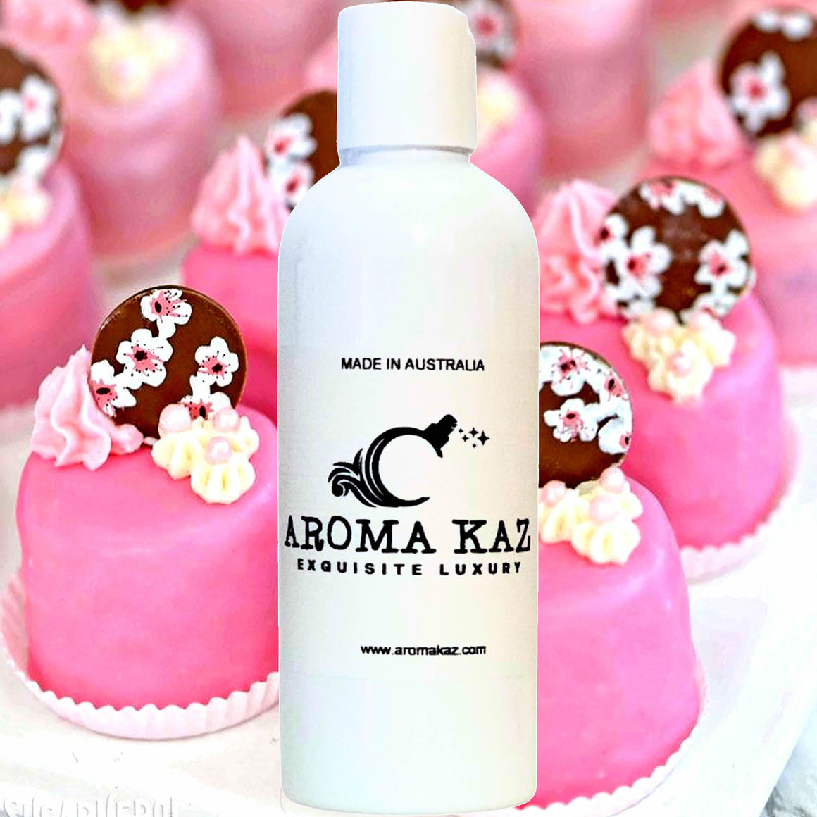 Pink Sugar & Chocolate Bath Body Massage Oil – vegan, cruelty-free, enriched with Vitamin E. Handmade in Australia, long-lasting fragrance, suitable for all skin types and perfect as a gift for him or her.