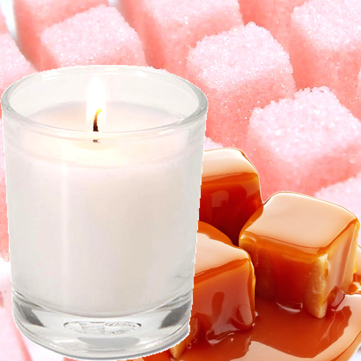 Pink Sugar Vanilla Caramel Scented Eco Soy Votive Candles Hand Poured