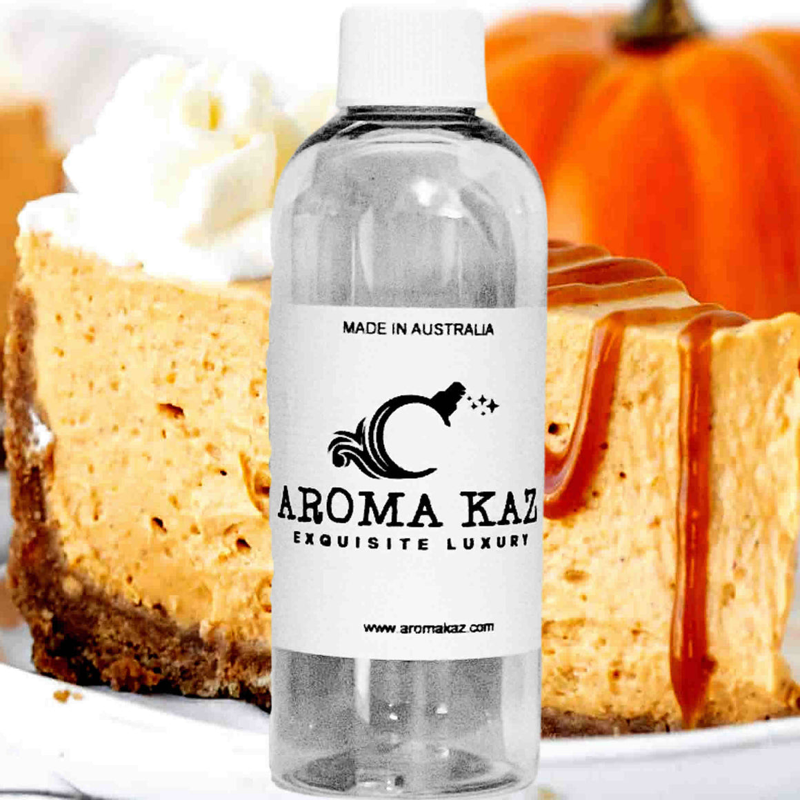 Pumpkin Cheesecake fragrance oil for candle making, soap making and perfume blending – vegan, cruelty-free featuring creamy spiced pumpkin dessert aroma, handmade in Australia.