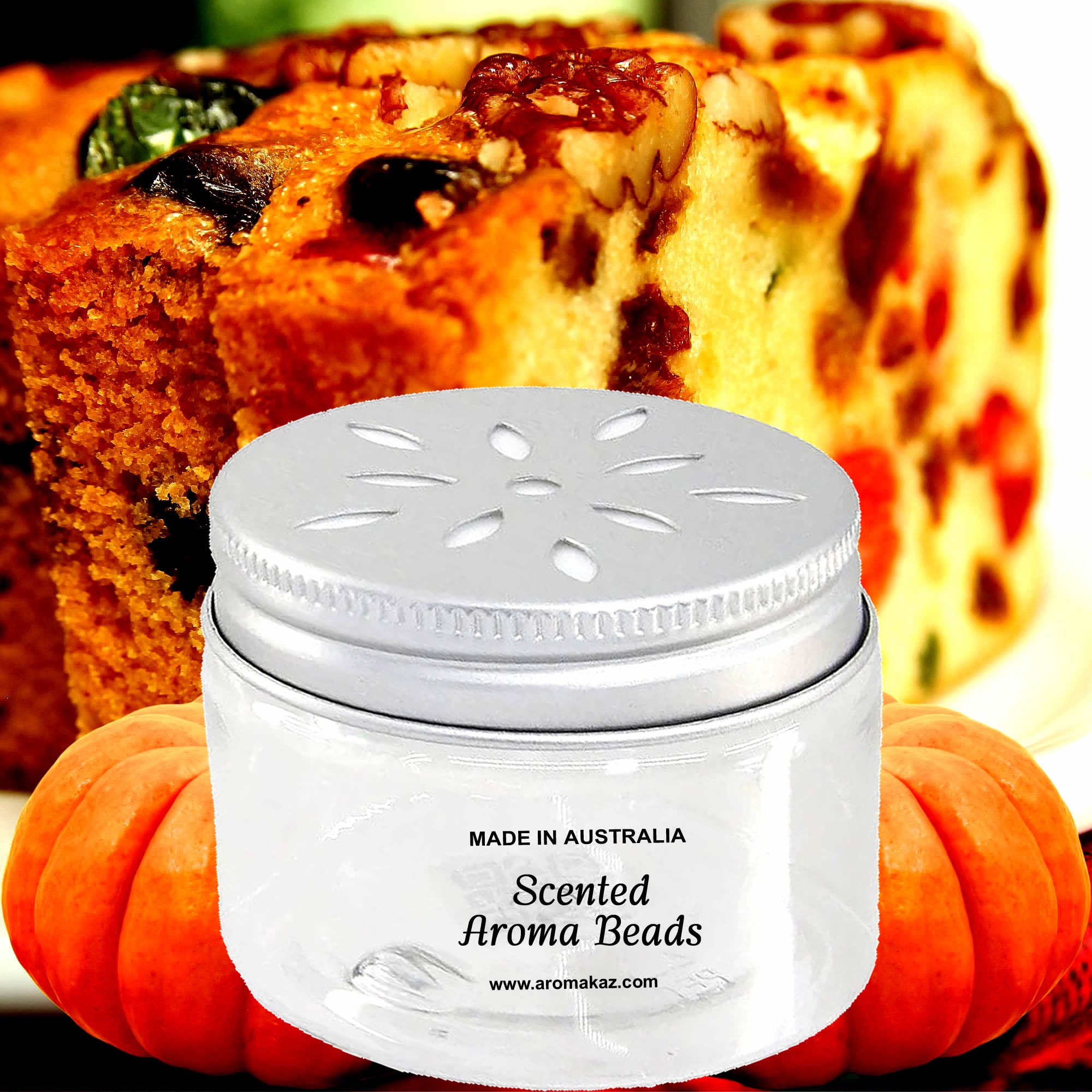Pumpkin Fruit Cake Air Freshener Aroma Beads - Room, Car, Pantry, Pet Areas, Linen