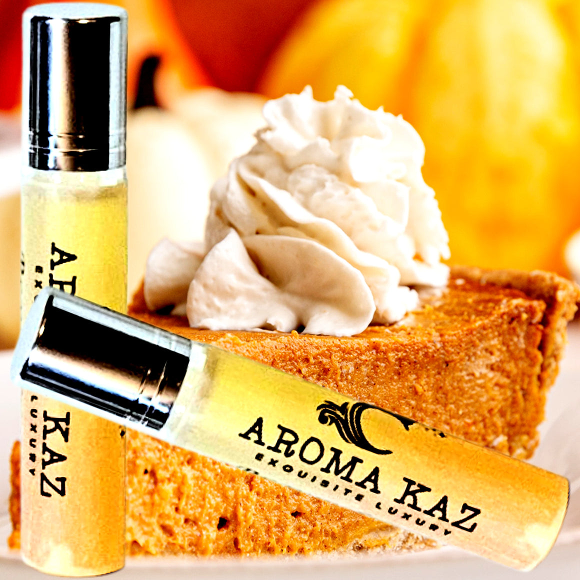 Pumpkin Pie Fragrance Roll On – vegan, cruelty-free perfume roll on featuring warm pumpkin spice and sweet buttery pie crust, handmade in Australia.