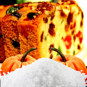 Pumpkin Fruit Cake Vegan bath salts and bath soak crystals, cruelty-free and made in Australia. Highly scented, suitable for women and men. Perfect relaxation gift for him or her.