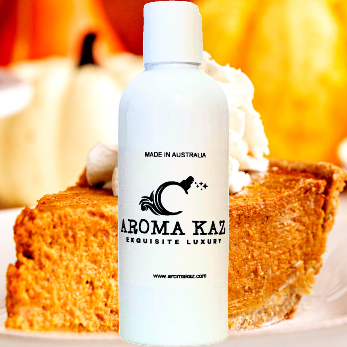Pumpkin Pie Bath Body Massage Oil – vegan, cruelty-free, enriched with Vitamin E. Handmade in Australia, long-lasting fragrance, suitable for all skin types and perfect as a gift for him or her.