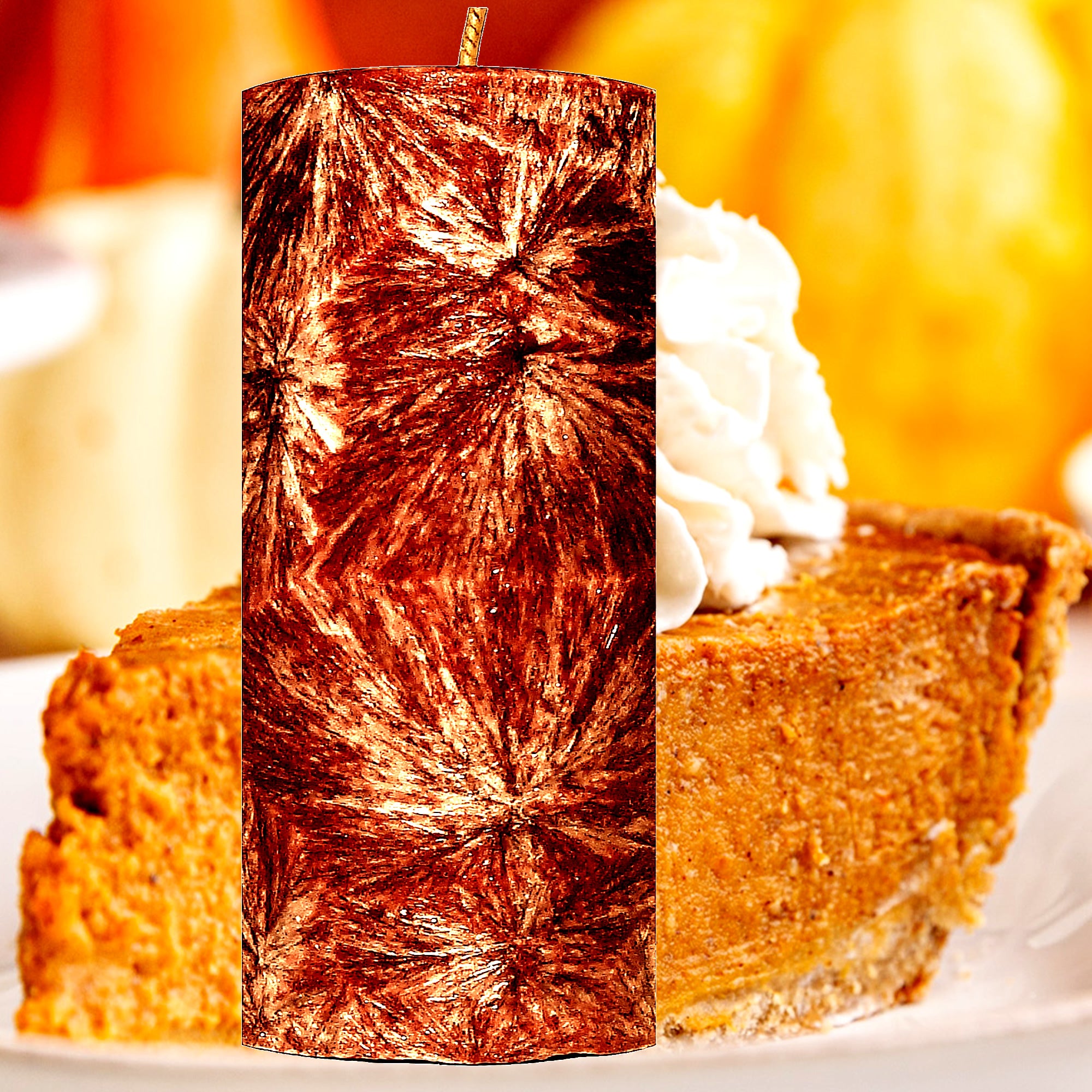 Pumpkin Pie Pillar Candle – Plant-Based, Eco-Friendly, Vegan, Cruelty Free