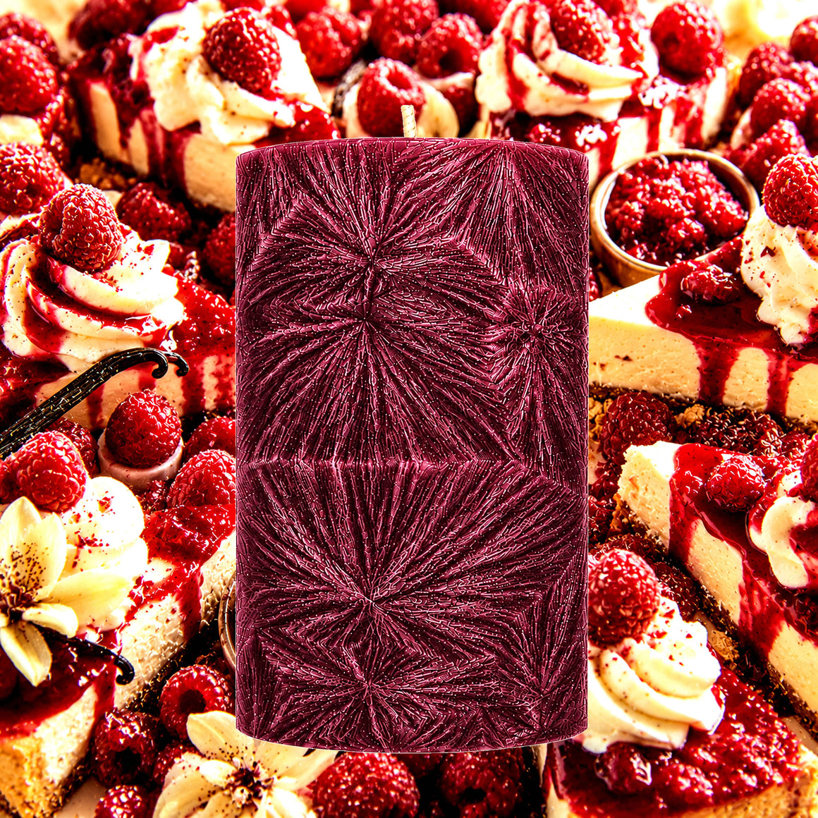 Raspberry Cheesecake Pillar Candle