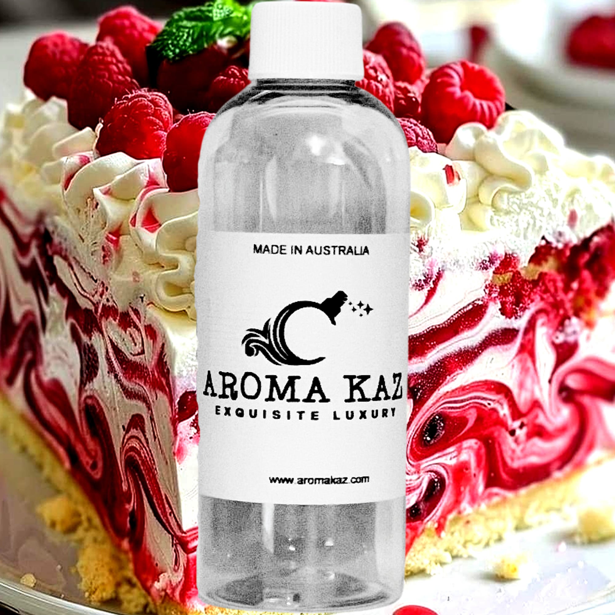 Raspberry Cheesecake fragrance oil for candle making, soap making and perfume blending – vegan, cruelty-free featuring creamy raspberry cheesecake dessert aroma, handmade in Australia.