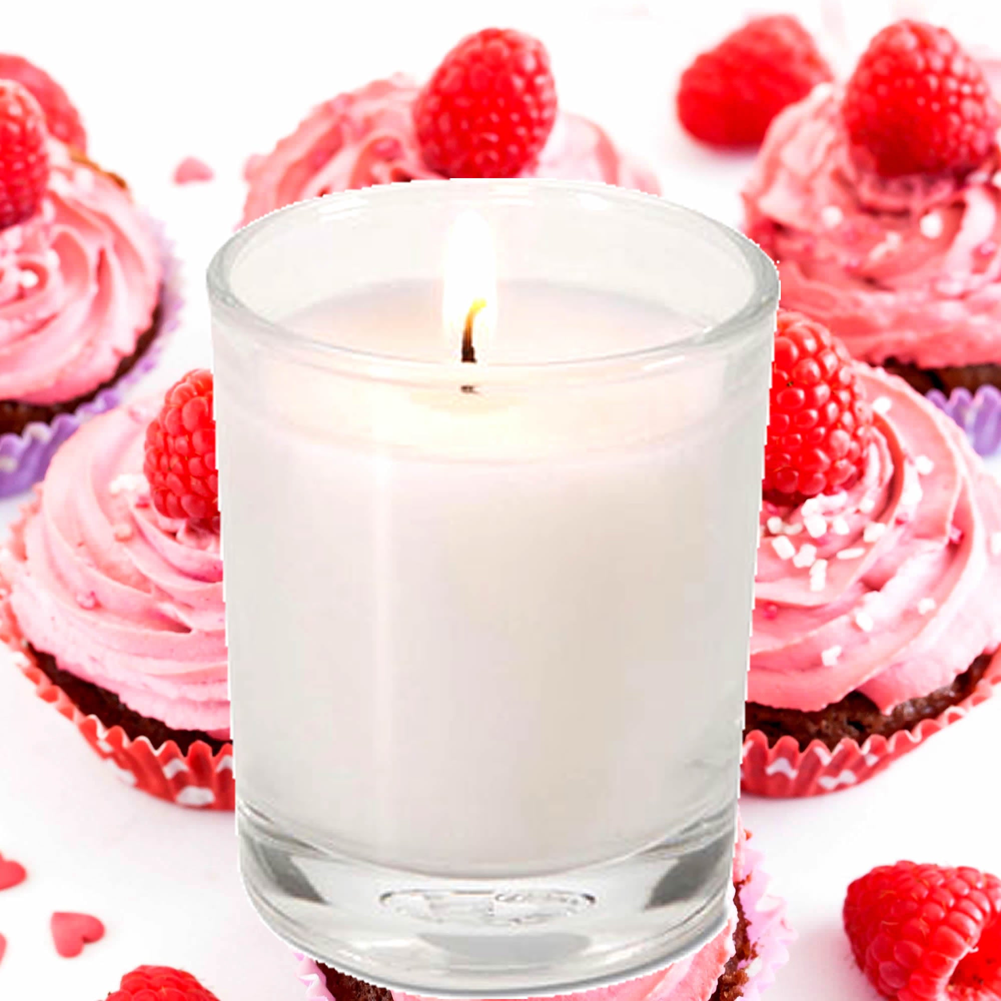 Raspberry Cream Cupcakes Eco Soy Votive Candles – Clean Burn, Plant-Based, Vegan & Pet Safe