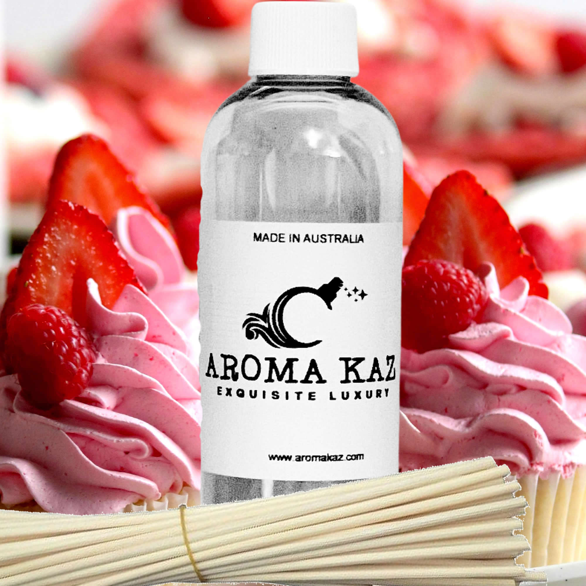 Raspberry Cream Cupcakes Diffuser Fragrance Oil with Reeds – Vegan Cruelty-Free Home Aroma