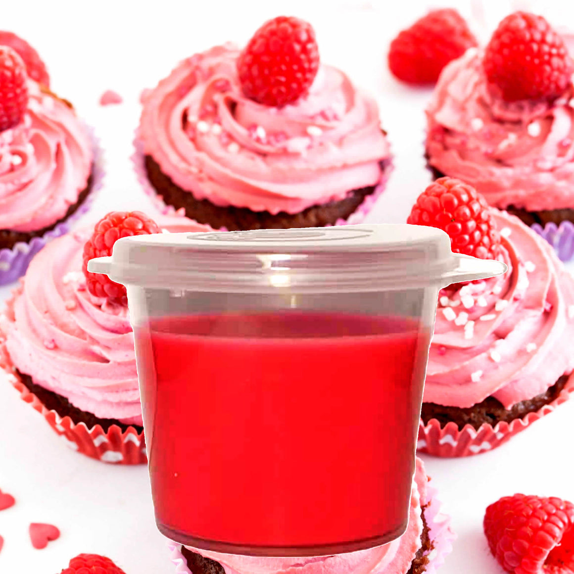 Raspberry Cream Cupcakes Soy Candle Melt Shot Pots – Plant-Based, Vegan, Cruelty-Free, Hand-Poured