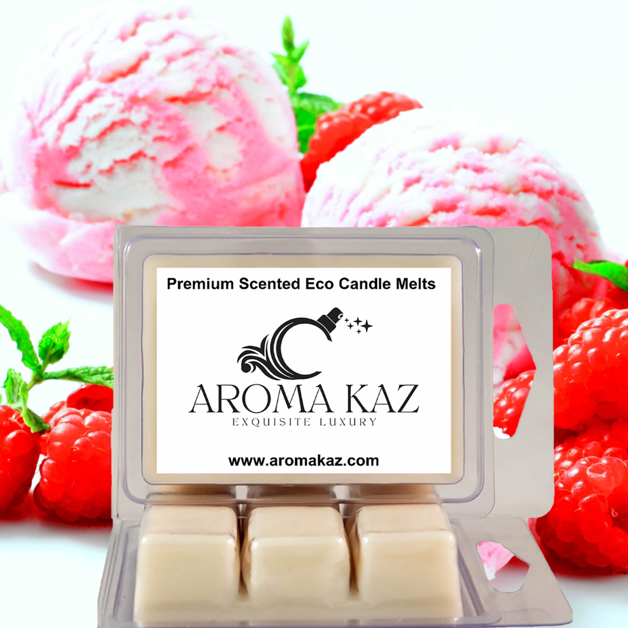 Red Raspberry Vanilla eco soy wax melts – vegan, cruelty-free featuring juicy raspberry and creamy vanilla sweetness, handmade in Australia.