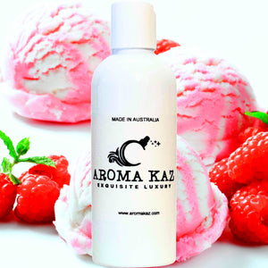 Red Raspberry Vanilla Bath Body Massage Oil – vegan, cruelty-free, enriched with Vitamin E. Handmade in Australia, long-lasting fragrance, suitable for all skin types and perfect as a gift for him or her.