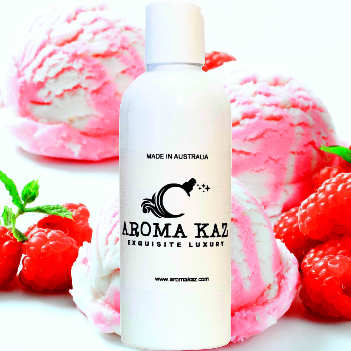 Red Raspberry Vanilla Bath Body Massage Oil – vegan, cruelty-free, enriched with Vitamin E. Handmade in Australia, long-lasting fragrance, suitable for all skin types and perfect as a gift for him or her.
