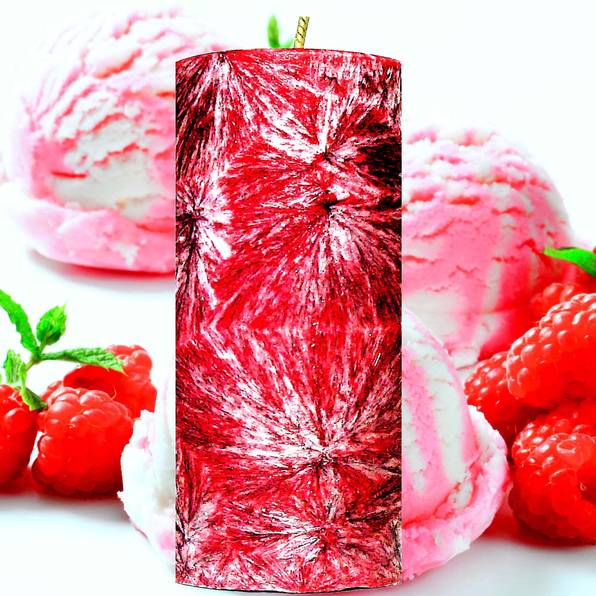 Red Raspberry Vanilla Pillar Candle – Plant-Based, Eco-Friendly, Vegan, Cruelty Free
