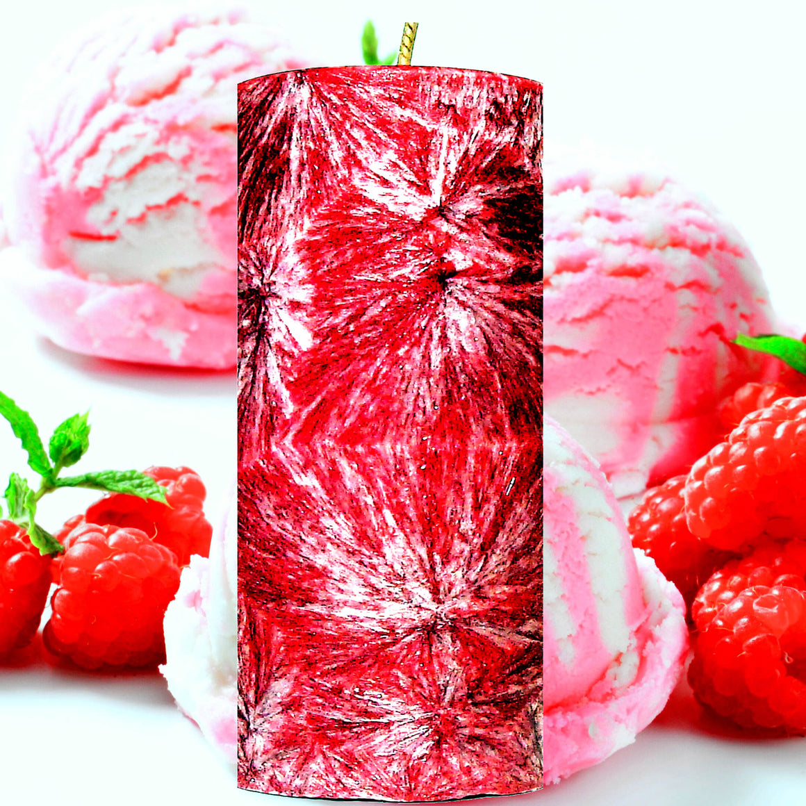 Red Raspberry Vanilla Pillar Candle – Plant-Based, Eco-Friendly, Vegan, Cruelty Free