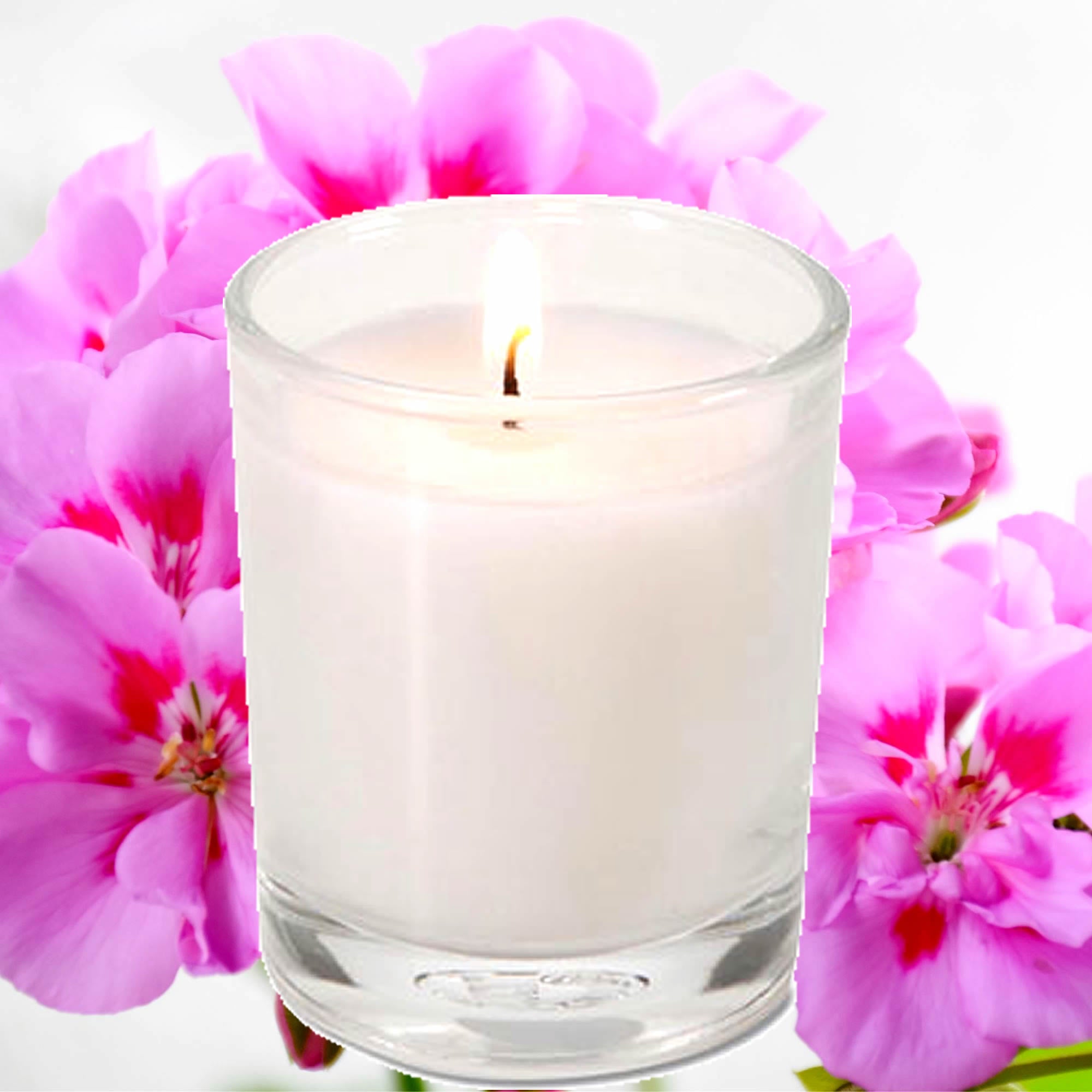 Rose Geranium Eco Soy Votive Candles – Clean Burn, Plant-Based, Vegan & Pet Safe
