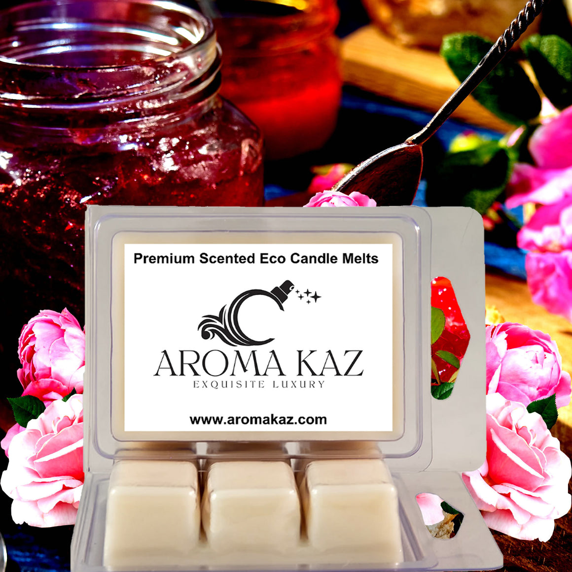 Rose Jam eco soy wax melts – vegan, cruelty-free featuring sweet sugared roses and soft fruity floral notes, handmade in Australia.