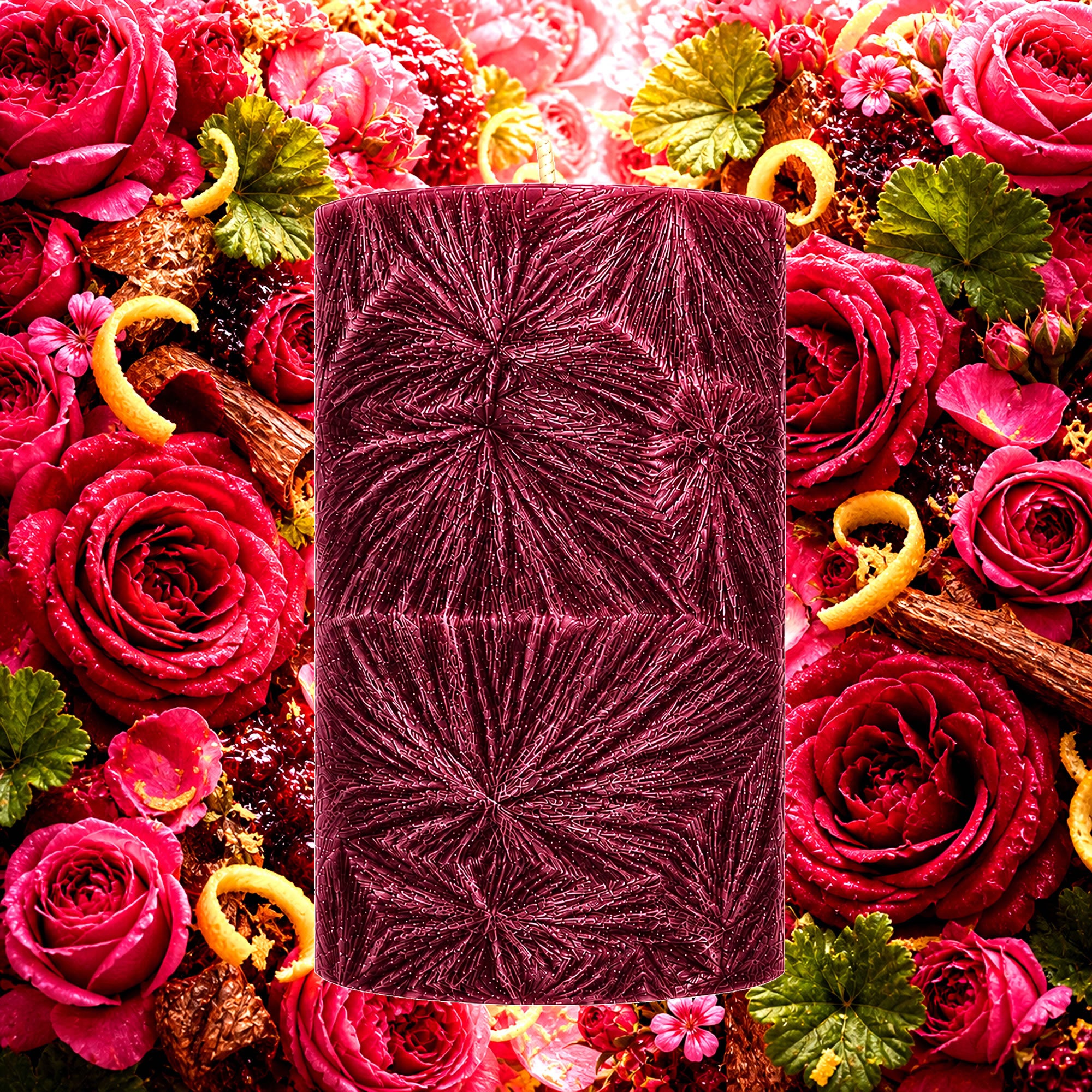 Rose Jam Pillar Candle