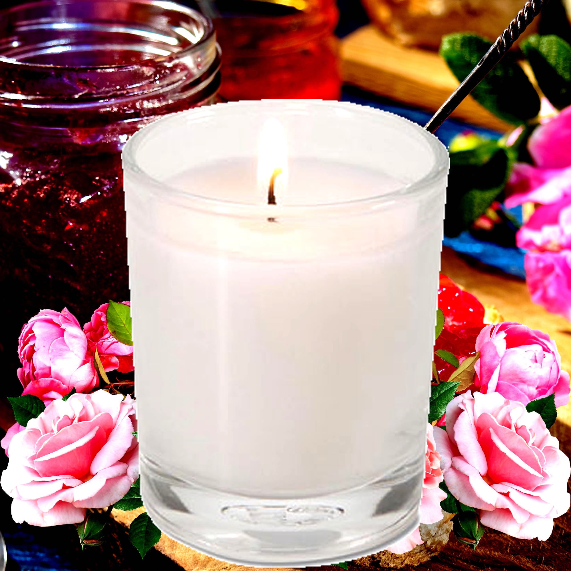 Rose Jam Eco Soy Votive Candles – Clean Burn, Plant-Based, Vegan & Pet Safe