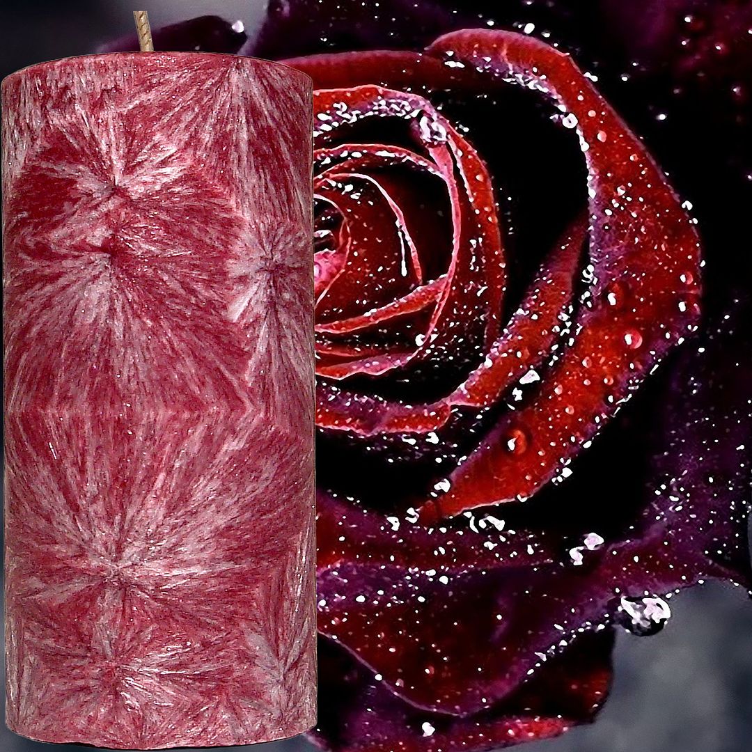 Rose Musk Scented Palm Wax Pillar Candle