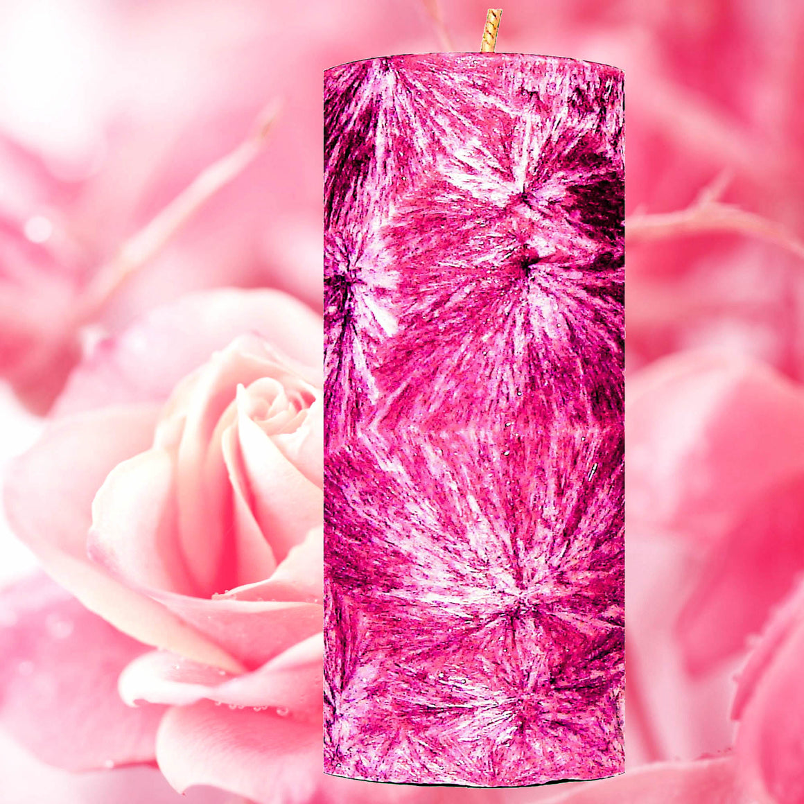 Rose Musk Palm Wax Pillar Candle