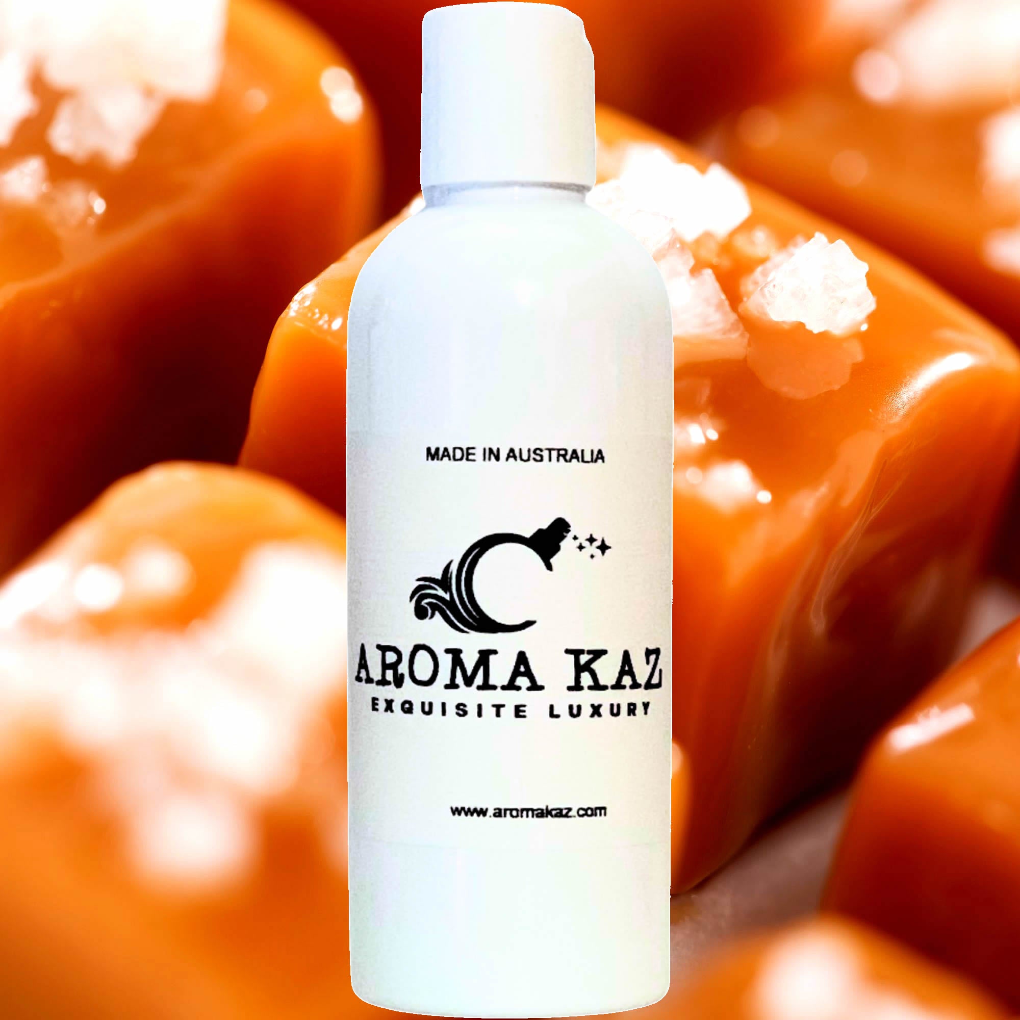 Salted Caramels Body Massage Oil – vegan, cruelty-free, plant-based hydrating oil with rich buttery caramel and a touch of sugar salt, handmade in Australia.