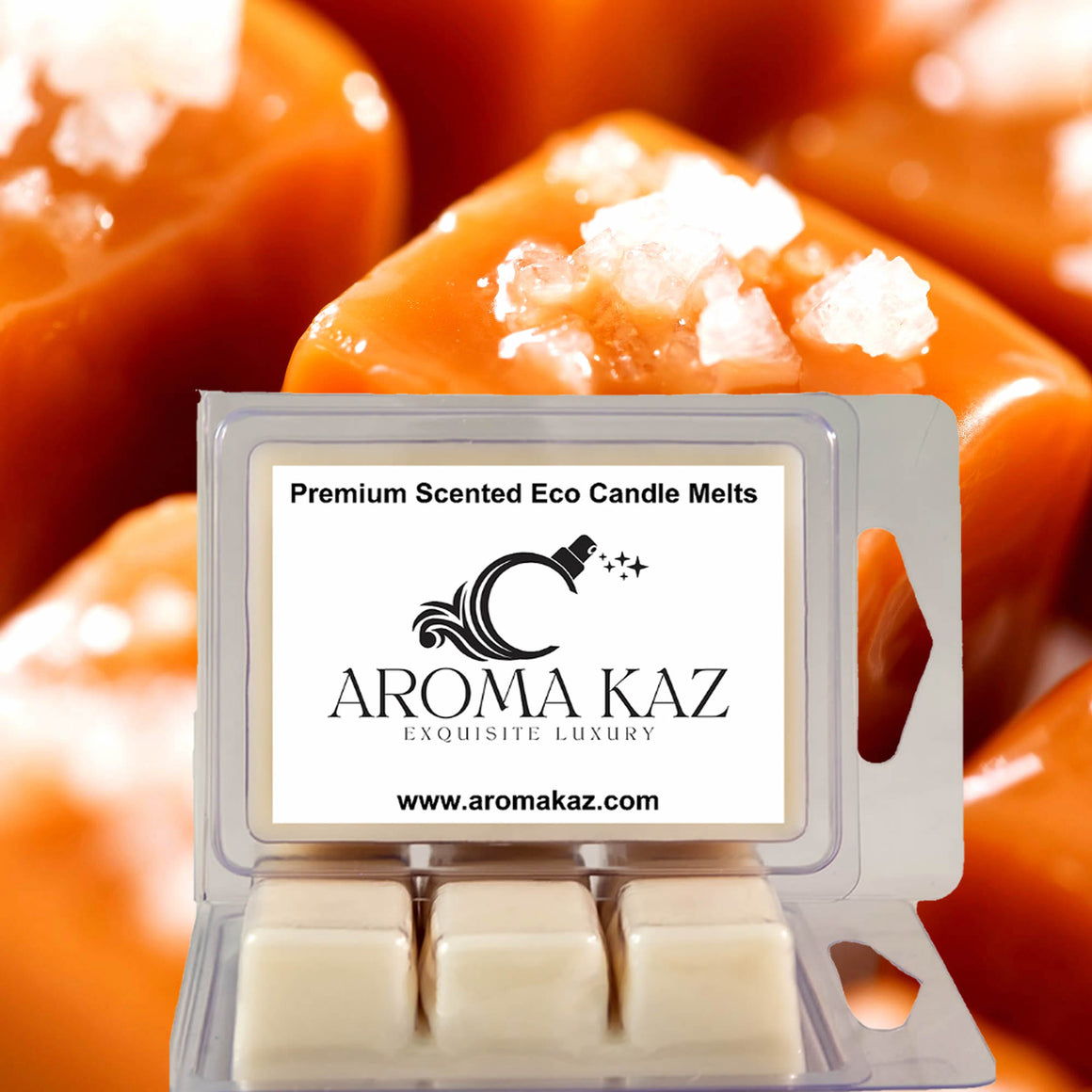 Salted Caramels eco soy wax melts – vegan, cruelty-free featuring rich buttery caramel and a touch of sugar salt, handmade in Australia.