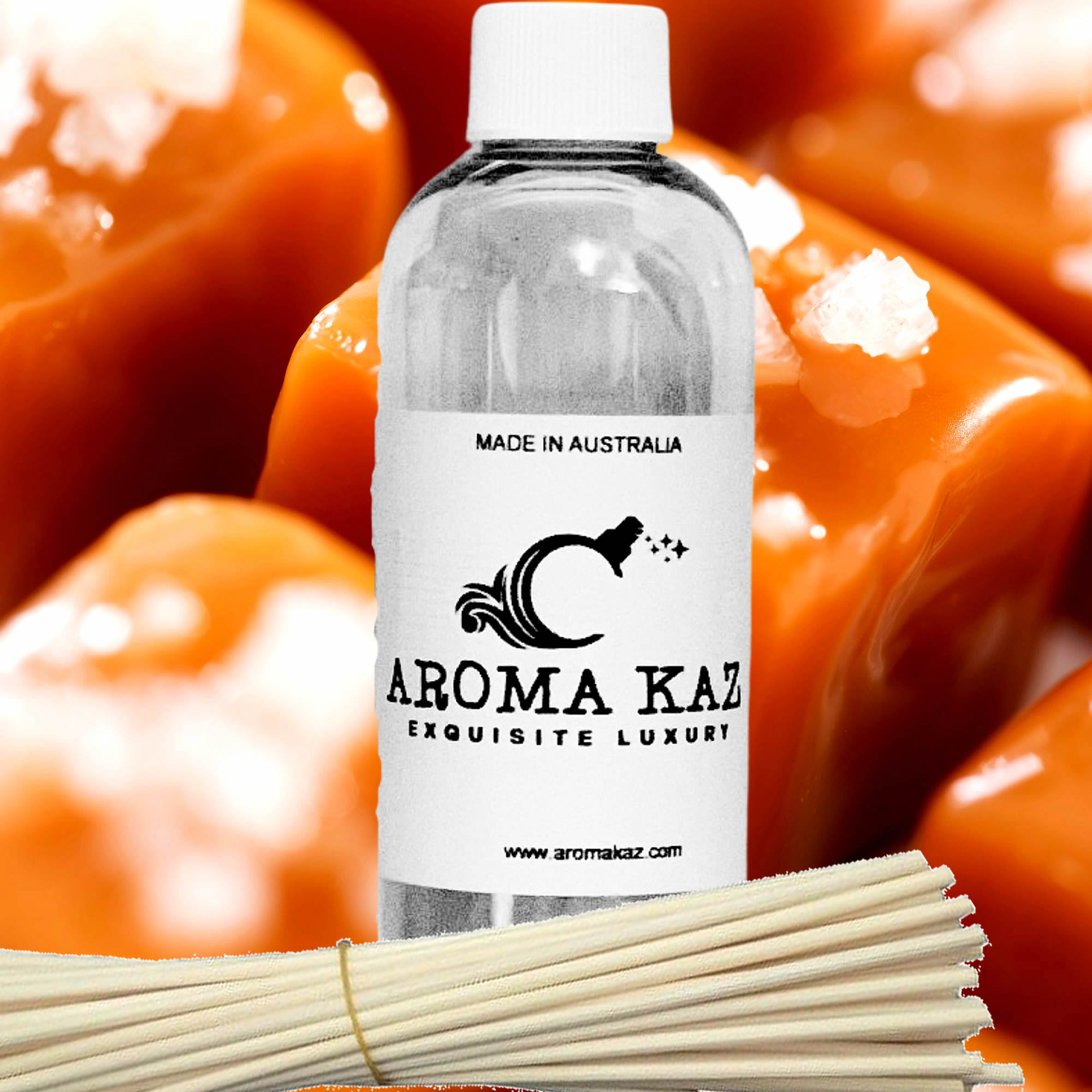 Salted Caramels Diffuser Fragrance Oil with Reeds – Vegan Cruelty-Free Home Aroma