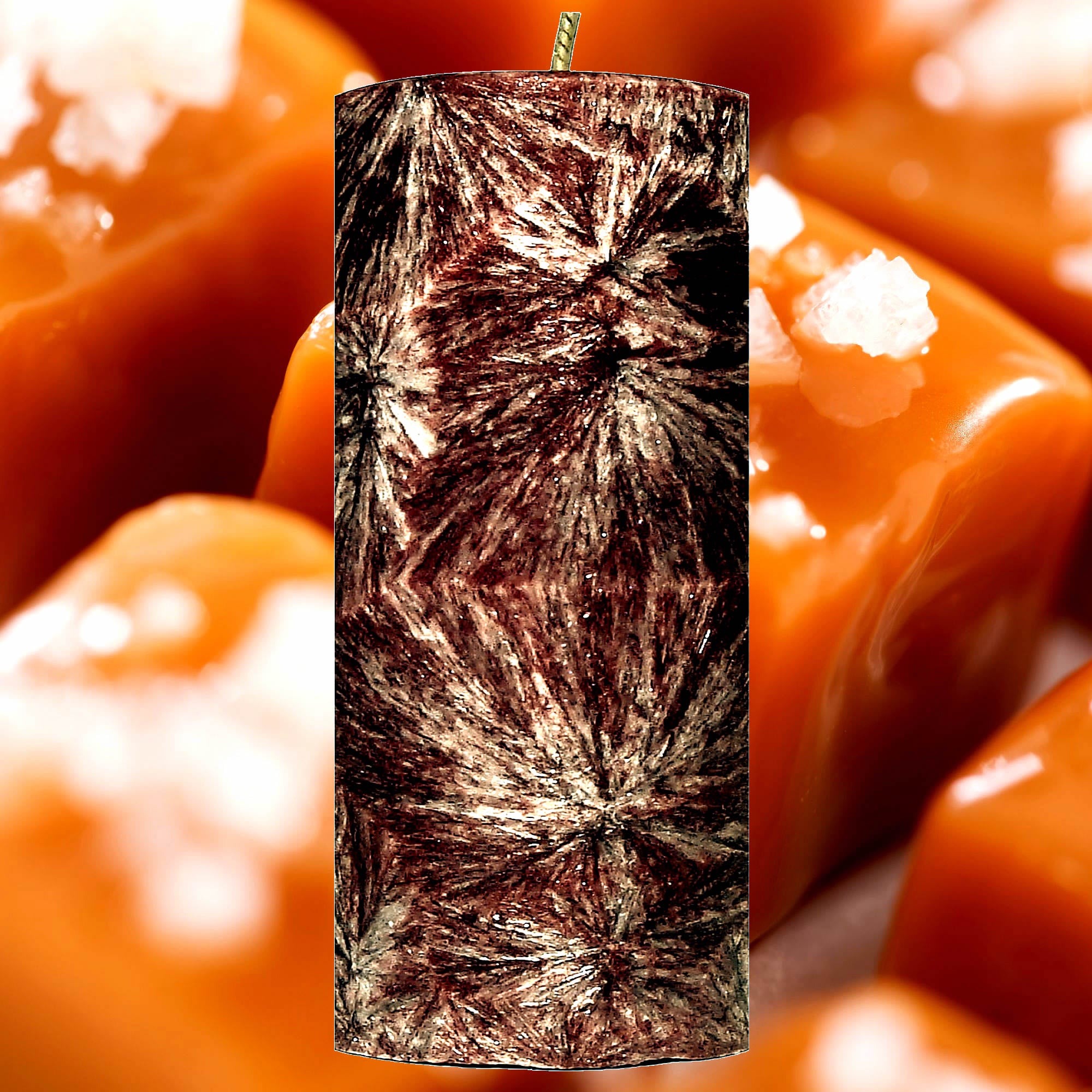 Salted Caramels Pillar Candle – Plant-Based, Eco-Friendly, Vegan, Cruelty Free