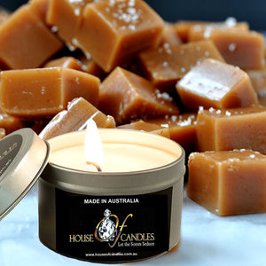 Salted Caramels Scented Eco Soy Tin Candles