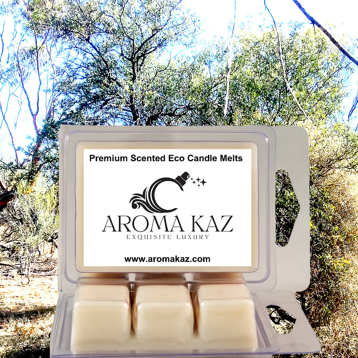 Sandalwood & Citronella eco soy wax melts – vegan, cruelty-free featuring warm sandalwood and crisp citronella notes, handmade in Australia.