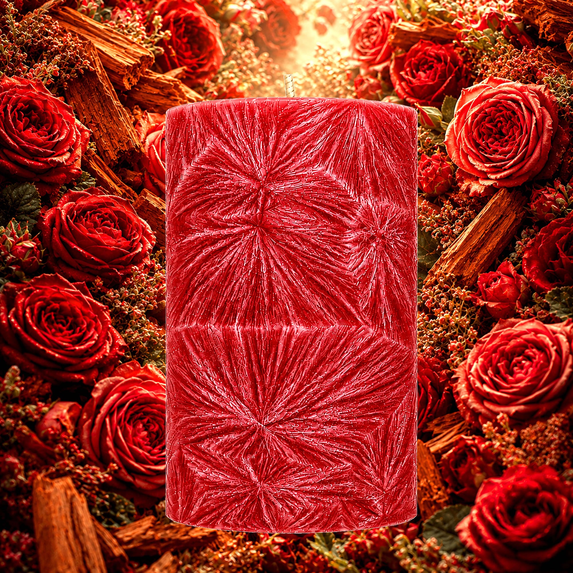Sandalwood Rose Pillar Candle