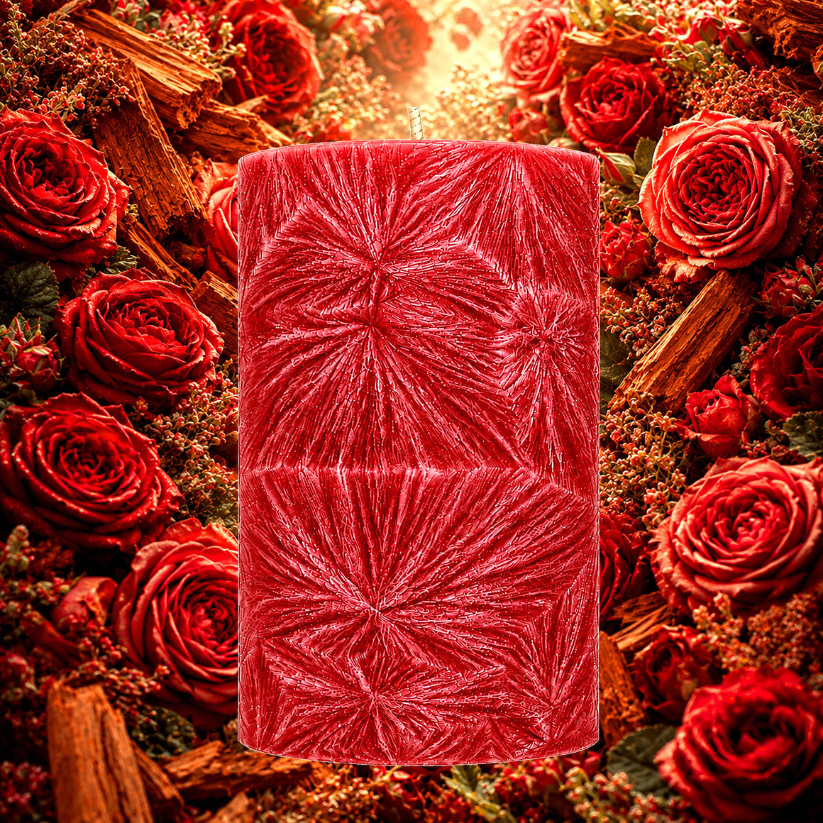 Sandalwood Rose Pillar Candle